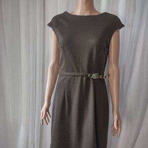 JLo by Jennifer Lopez brown dress with gold buckle size 10